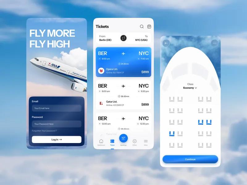 تطبيقات السفر والمواصلات UI design #1747