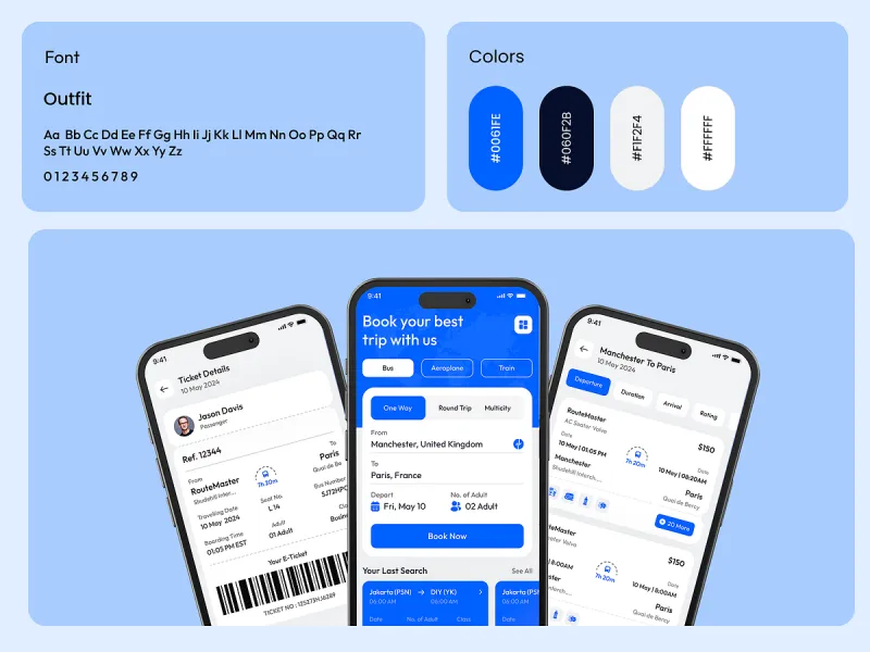 تطبيقات السفر والمواصلات UI design #1754