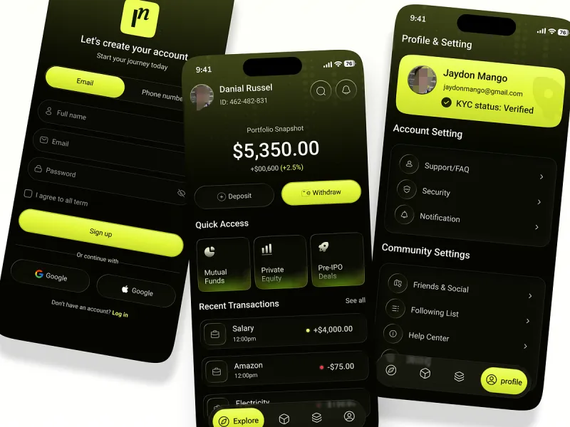 تطبيقات المالية والبنوك UI design #1817