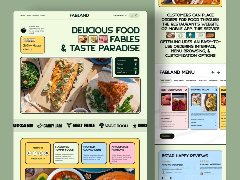 مواقع الطعام والمطاعم UI design #2232
