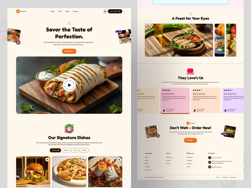 مواقع الطعام والمطاعم UI design #2235