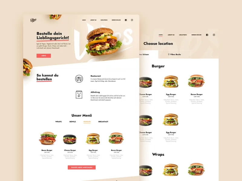 مواقع الطعام والمطاعم UI design #2258