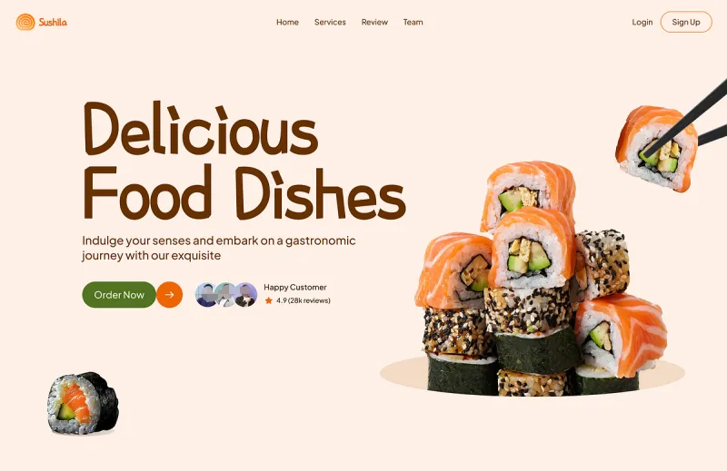 مواقع الطعام والمطاعم UI design #2261