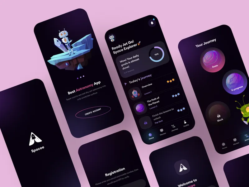 تطبيقات التعليم والتعلم UI design #2286