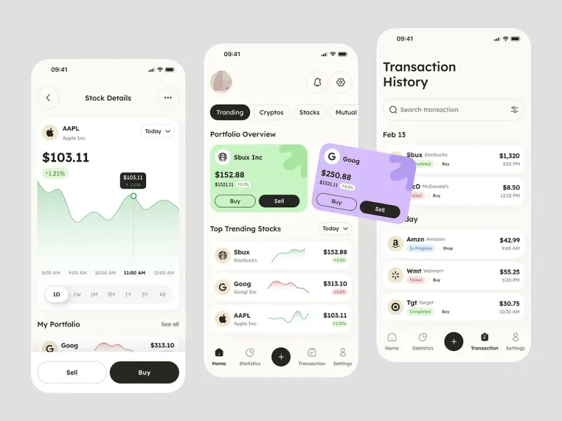 تطبيقات المالية والبنوك UI design #2344
