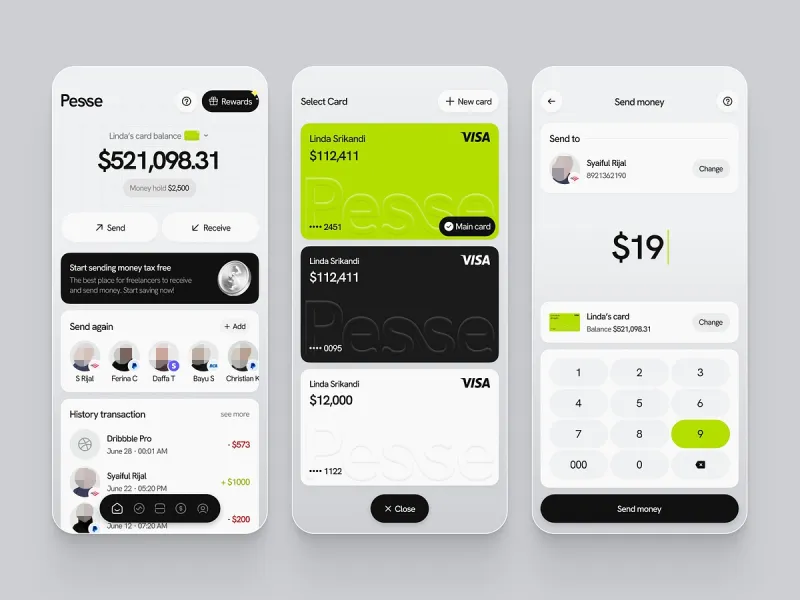 تطبيقات المالية والبنوك UI design #2345