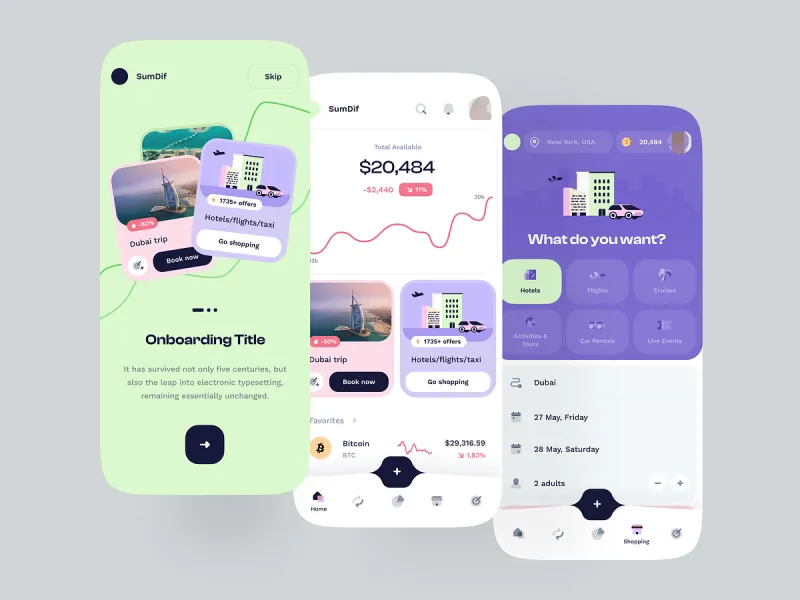 المواقع المالية والبنوك UI design #2351