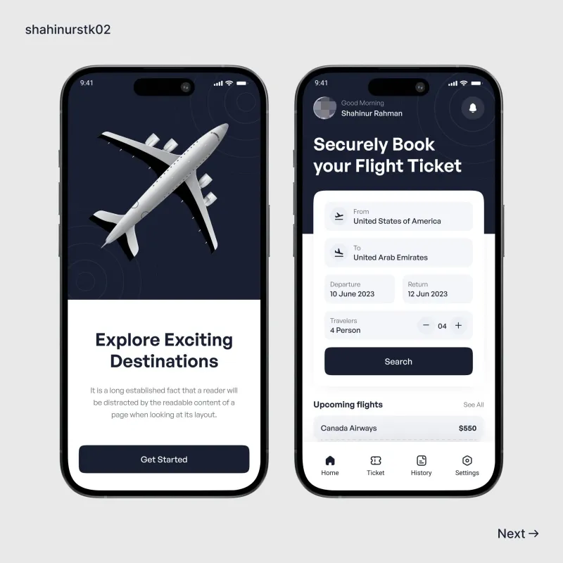 تطبيقات السفر والمواصلات — تصميم #4077